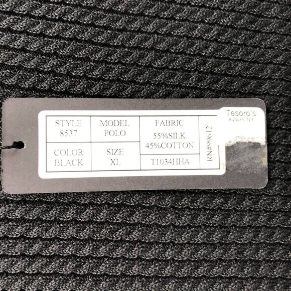NWT Tulliano Mens Sweater Size XL Black Henley Collared Black Slik Blend Casual - Picture 8 of 16